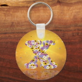 Porte-clés Lettre de fleurs x (Recto)