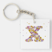 Porte-clés Lettre de fleurs X (Devant)
