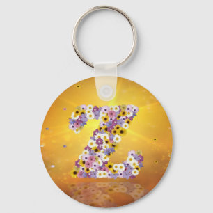 Porte-clés Lettre de fleurs Z