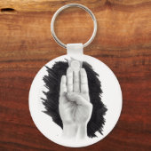 PORTE-CLÉS LETTRE DE LANGUE SIGNE AMÉRICAINE "B" (Recto)