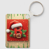 Porte-clés Lettre de Santa B avec couronne de pin style de va (Verso)