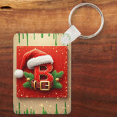 Porte-clés Lettre de Santa B avec couronne de pin style de va (Verso)