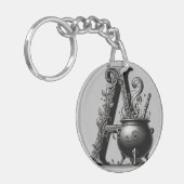 Porte-clés Lettre de sorcière Cauldron Une initiale personnal (Devant gauche)