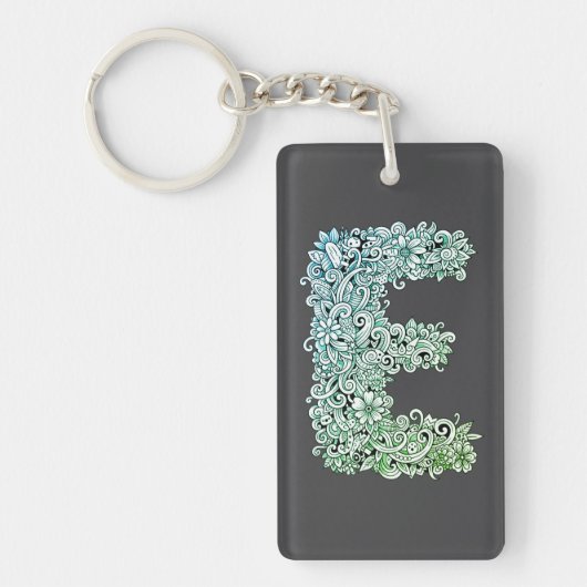 Porte-clés Lettre décorative «E» (Devant)