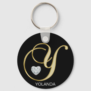 Porte-clés Lettre décorée d'un monogramme personnalisée