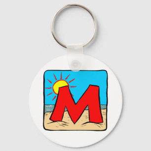 Porte-clés LETTRE DES IDÉES DE Mariage DE PLAGE M