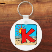Porte-clés LETTRE D'IDÉES DE Mariage DE PLAGE K (Recto)