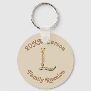 Porte-clés Lettre d'or de la Réunion familiale L Monogram Kee