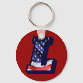 Porte-clés LETTRE Drapeau AMÉRICAIN "L" (Recto)