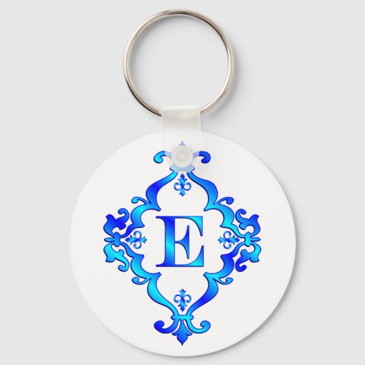 Porte-clés Lettre E bleu (Recto)