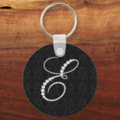 Porte-clés Lettre E Diamants Étincelants - Monogramme (Recto)