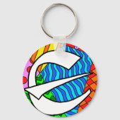 Porte-clés Lettre E Doodles colorés (Verso)