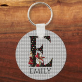 Porte-clés LETTRE E DU COEUR DE WONderland Alice & Reine DES (Recto)