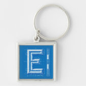 Porte-clés Lettre E Monogramme de plan (Devant)