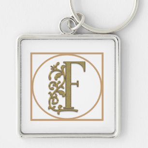 Porte-clés LETTRE F MONOGRAM Beau Mariage Nouveau Accueil Cad