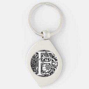 Porte-clés Lettre F Monogramme médiéval Art Nouveau