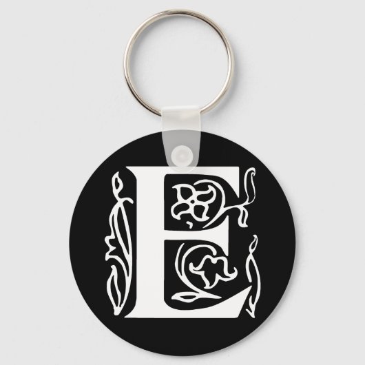 Porte-clés Lettre fantaisie E (Recto)