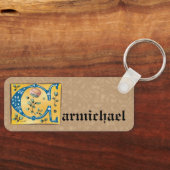 Porte-clés Lettre Florale médiévale illuminée C Monogramme (Recto)
