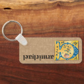 Porte-clés Lettre Florale médiévale illuminée C Monogramme (Verso)