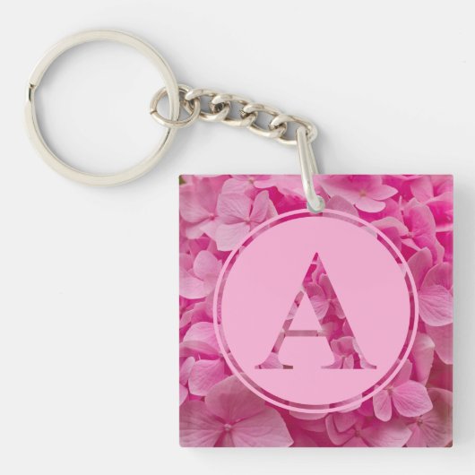 Porte-clés LETTRE Florale rose A ET XO (Devant)