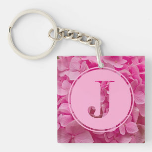 Porte-clés LETTRE Florale rose "J" ET XO