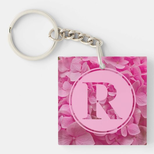Porte-clés LETTRE Florale rose "R" ET XO (Devant)