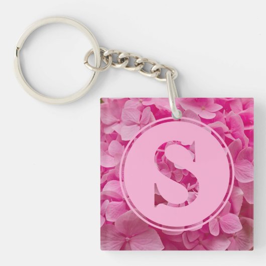 Porte-clés LETTRE Florale rose "S" ET XO (Devant)