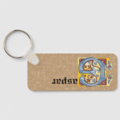 Porte-clés LETTRE G CLÉ BLEUE ET ROUGE rectangulaire (Verso)