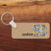 Porte-clés LETTRE G CLÉ BLEUE ET ROUGE rectangulaire (Verso)