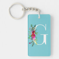 Lettre G Monogramme initial Floral Couleur personn