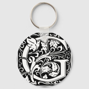 Porte-clés Lettre G Monogramme Médiéval Initiale Vintage