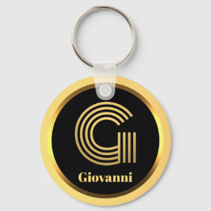 Porte-clés Lettre G or monogramme Porte - clé personnalisé