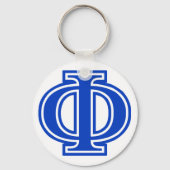 Porte-clés LETTRE GRECQUE PHI BLEI MONogramme INITIAL (Recto)