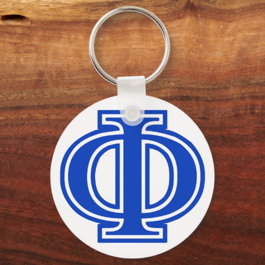 Porte-clés LETTRE GRECQUE PHI BLEI MONogramme INITIAL (Recto)