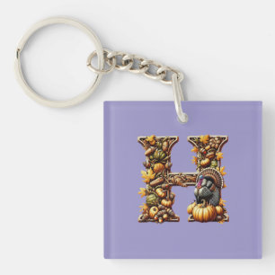 Porte-clés Lettre H style cadeau de Thanksgiving