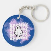 Porte-clés LETTRE Halloween éffrayante Imprimer Tôle blanche  (Dos)