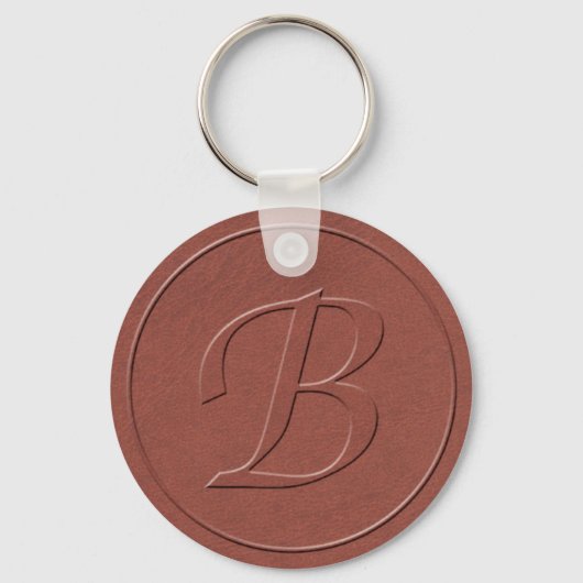 Porte-clés Lettre initiale B Faux Embossée Clé d'impression e (Recto)