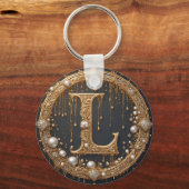 Porte-clés Lettre initiale de monogramme doré L (Recto)