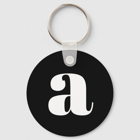 Porte-clés Lettre initiale de monogramme moderne simple noir (Recto)