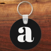 Porte-clés Lettre initiale de monogramme moderne simple noir (Verso)
