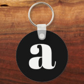Porte-clés Lettre initiale de monogramme moderne simple noir (Recto)