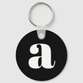Porte-clés Lettre initiale de monogramme moderne simple noir (Verso)