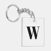 Porte-clés Lettre initiale de monogramme noir (Devant gauche)