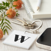 Porte-clés Lettre initiale de monogramme noir (Devant Droit)