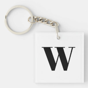 Porte-clés Lettre initiale de monogramme noir