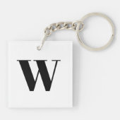 Porte-clés Lettre initiale de monogramme noir (Dos)