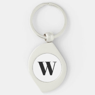 Porte-clés Lettre initiale de monogramme noir