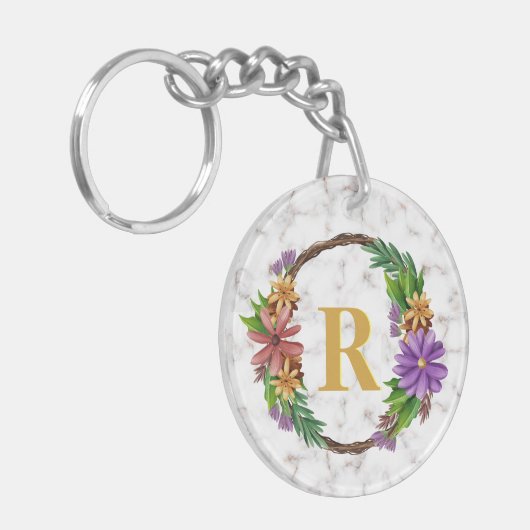 Porte-clés Lettre initiale Lettre initiale Monogramme Nom Mar (Devant gauche)