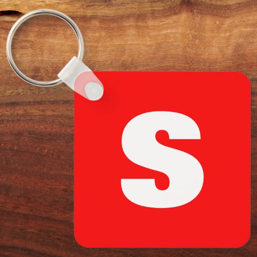 Porte-clés Lettre initiale Monogramme Style moderne Rouge Bla (Recto)