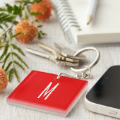Porte-clés Lettre initiale Monogramme Style moderne Rouge Bla (Devant Droit)